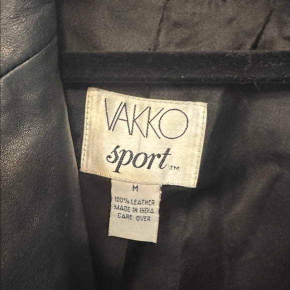 Vakko Sport Black Leather Jacket - Vintage 100% leather - Picture 2 of 3